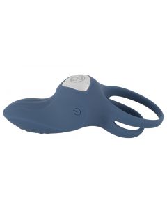 Oplaadbare Vibrerende Dubbele  Cockring - Blauw 