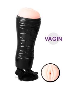 Vagina Masturbator met Squeeze Pads & zuignap open