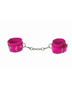 Leren handboeien - Roze 2