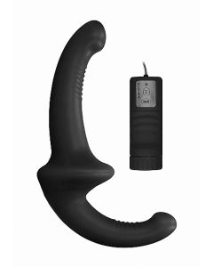 Vibrerende Siliconen Strapless Strapon - Zwart 