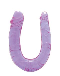 Paarse Dubbele Dildo met een Dunne en Dikke Kant los