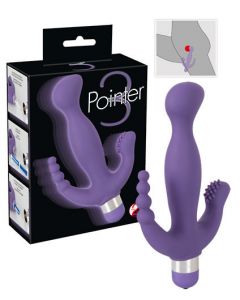 Paarse Vibrator met Clitoris en Anus Stimulator kopen