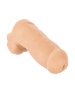 Packer Gear 5 Inch met Plas Gaatje - Huidskleur zijkant
