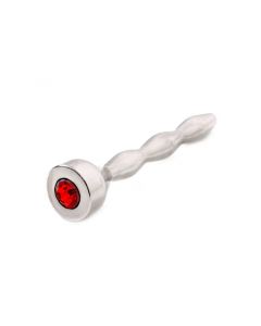 Penisplug Justin met Diamant - Rood zijkant