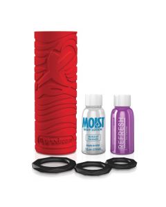 EZ Grip Stroker Masturbator Set - Rood