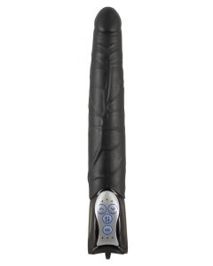 Realistische Dildo met Stotende Bewegingen - Zwart voorkant