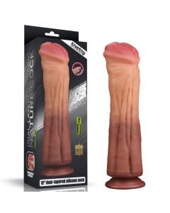 Realistische Dubbellaagse Dildo 12 Inch naast doos