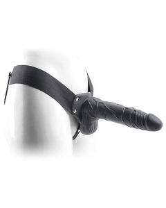 REAL RAPTURE HOLLOW STRAP ON 8 BLACK WITH BALLS
