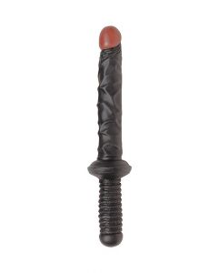 Realistische Dildo Met Handvat - Zwart - 37 cm