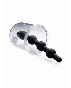 Rosebud Cilinder Met Siliconen Anal Beads - Zwart binnenkant