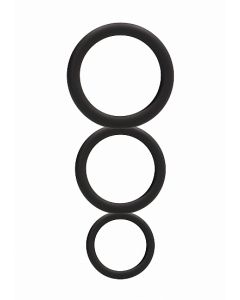 Round Cock Ring Set - Zwart kopen