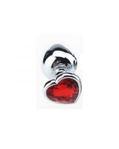 RVS Buttplug met Hartvormige Basis - Rood