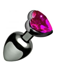 RVS Buttplug met Hartvormige Basis - Roze - Los
