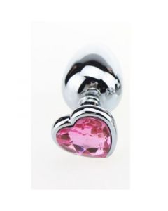 RVS Mini Buttplug met Hartvormige Basis - Roze