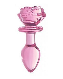 Glazen Buttplug Roze - Medium