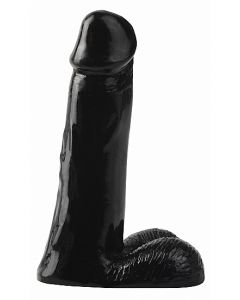 Zwarte Realistische Dildo met Ballen - 20 cm staand