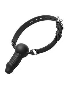 Siliconen Face Banger met Dildo - Zwart los