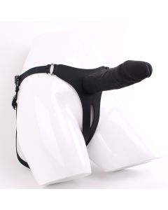 Siliconen Grote Strap-on dildo zwart voorkant