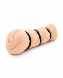Strakke Masturbator met Control Ringen zijkant
