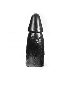 Dark Crystal Zwarte XXL Dildo met Geaderde Schacht Sven - 43 cm