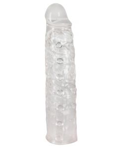 Transparante en verlengende penis sleeve voorkant