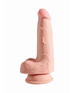 Triple Density Dildo met Ballen 13 cm - Huidskleur