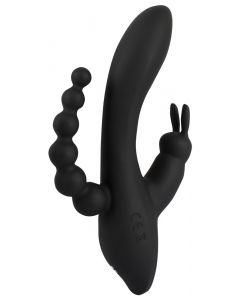 Triple G-Spot Tarzan Vibrator - Zwart zij aanzicht