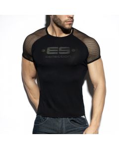 ES Collection Ranglan Mesh T-Shirt - Zwart