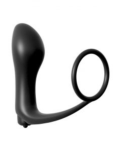 Vibrerende Plug met Cockring - Zwart