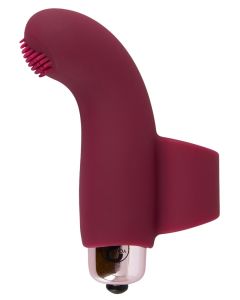 Vingervibrator met rekbare ring - Rood