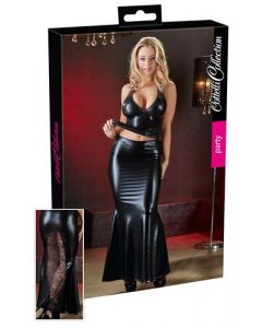 Wijd Uitlopende Wetlook Rok met Kant kopen