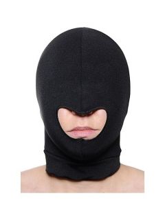 Zwart rekbaar masker met open mond kopen