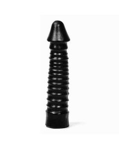 Zwarte Grote Dildo Met Geribbelde Schacht Kopen