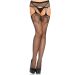 Zwarte netstof panty met jarretellook