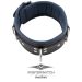 Leren Slavenhalsband Zwart/Blauw - 7.50cm Leren Slavenhalsband Zwart/Blauw - 7.50cm