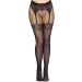 Leg Avenue Visnet Jarretellook Panty - Zwart