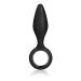 Zwarte Siliconen Buttplug met trekring Zwarte Siliconen Buttplug met trekring