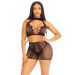 Leg Avenue Halter Crop Top & Mini Rok - Zwart