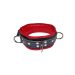 Mister B Essential Leren Afsluitbare Halsband Zwart Rood