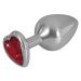 Aluminium Buttplug met Hartjes Diamand