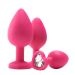 Buttplug Set met Hart Siersteen - Roze