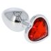 RVS Mini Buttplug met Hartvormige Basis - Rood