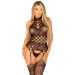Leg Avenue Halternek Bodystocking met Jarretel - Zwart Leg Avenue Halternek Bodystocking met Jarretel - Zwart