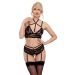 Fijne Kanten Lingerie Set - Zwart/Roségoud