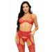 Leg Avenue 3-Delige Lingerie Set Strass - Rood