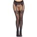 Leg Avenue Visnet Jarretellook Panty - Zwart