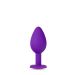 Paarse Buttplug met Hartvormige Basis en Gouden Steen