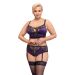 Plus Size Lingerie Set - Paars/Zwart