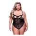 Queen Size Sexy Strappy Kanten Teddy - Zwart