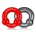 2 Pack Cockringen van Oxballs in Zilver en Rood 2 Pack Cockringen van Oxballs in Zilver en Rood